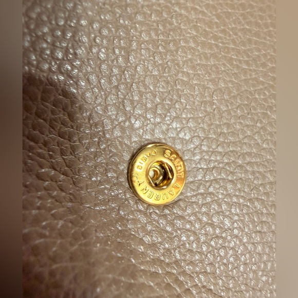 SAINT LAURENT Grained Calfskin Monogram Key Case YSL beige w/COA - Picture 12 of 13